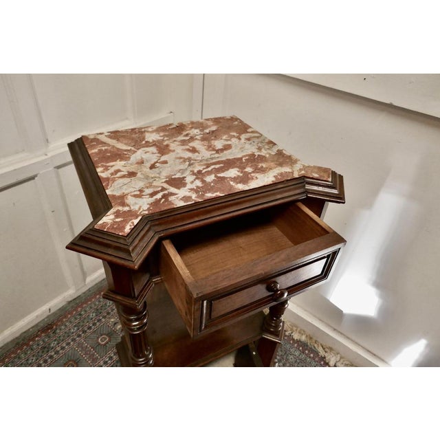 Late 19th Century Tall French Side Cabinet in Walnut, 1880 For Sale - Image 5 of 9