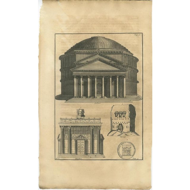 After Montfaucon, Roman Temple Architecture, 1721, Engravings, Set of 3 For Sale - Image 3 of 13