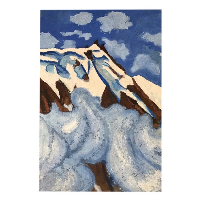Jean Jacques Boimond, L'Aiguille du Midi, Oil on Wood For Sale