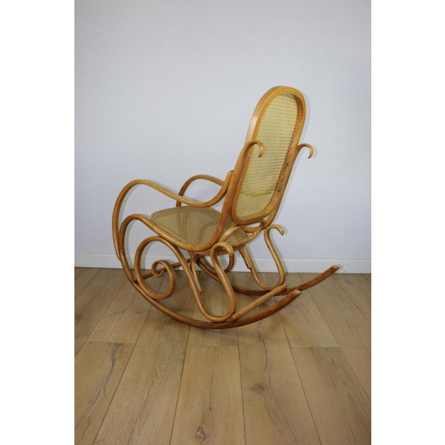 1970s Rocking Chair on Runners in Light Beech Wood, 1970s For Sale - Image 5 of 10