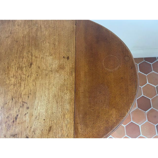 Vintage Oak Drop-Leaf Side Table For Sale - Image 9 of 9