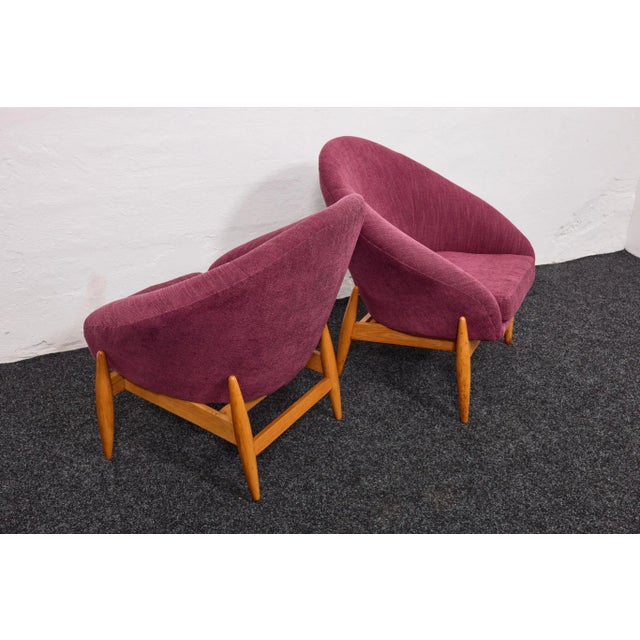 Mid-Century Modern Scandinavian Lounge Chairs in Beech and Hand-Stitched Jacquard Upholstery, 1968, Set of 2 For Sale - Image 13 of 18