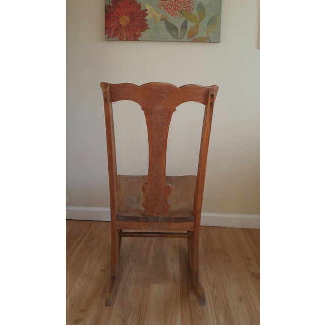 Late 19th Century Antique Queen Anne Fiddle Back Rocking Chair Chairish