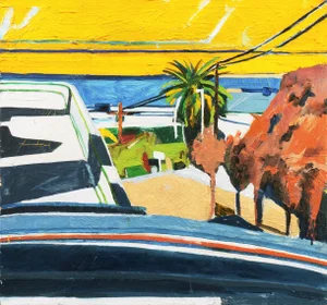 'Ocean View, California' by Sean Sult, 1980, Pasadena Art Institute, Hollywood, Urban Modernist Oil