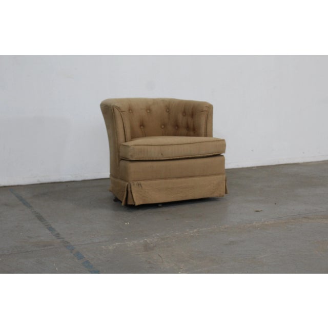 MidCentury Modern Barrel Back Ethan Allen Swivel Club Chair Chairish