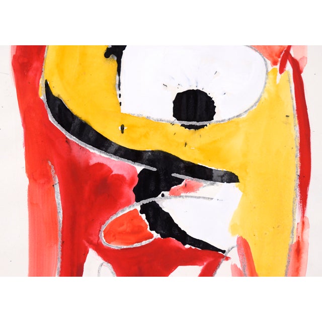 Lace Swirls - Abstract Expressionist Composition in Acrylic on Paper A dynamic abstract painting by California-based...