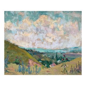 Original Oil Painting: Mountain Landscape Antique 1963 28-35