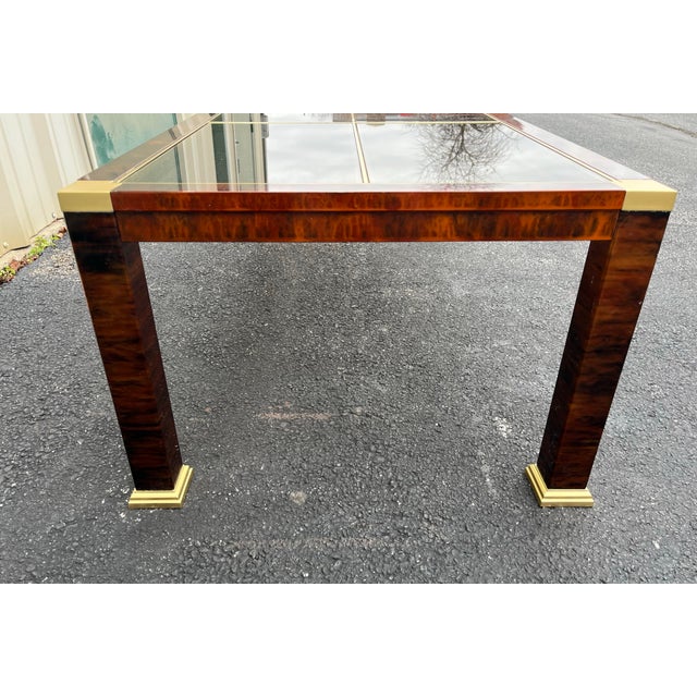 Metal 1970s Faux Tortoiseshell Smoked Glass and Brass Coffee Table For Sale - Image 7 of 12