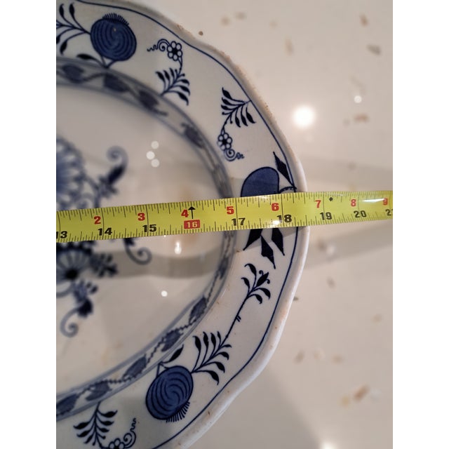 Ceramic Early 20th Century Blue Onion Platter For Sale - Image 7 of 16