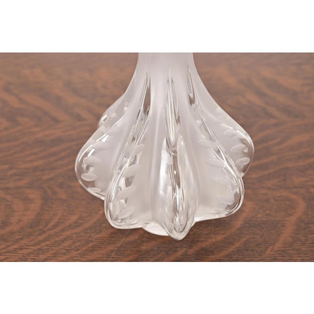 Glass Lalique Paris Marie-Claude Soliflore Frosted Crystal Vase For Sale - Image 7 of 11