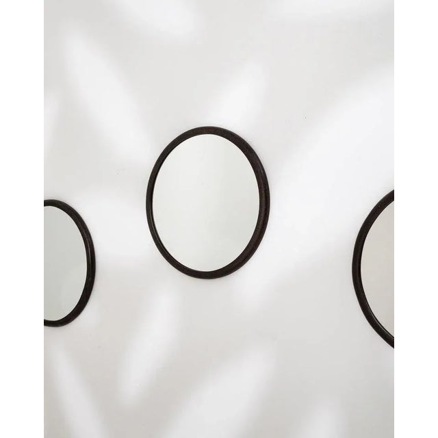 Black 1950s Polish Iron Mirror For Sale - Image 8 of 10