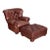 1990s Ralph Lauren Leather Writer's Chair and Ottoman For Sale