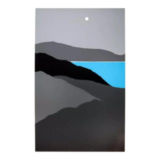 Richard Kozlow Moon River Signed Modernist Serigraph 54/100 Unframed 1980s For Sale