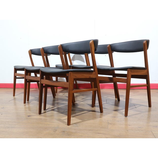 Brown Mid Century Modern Vintage Teak Danish Dining Chairs X 6 For Sale - Image 8 of 15