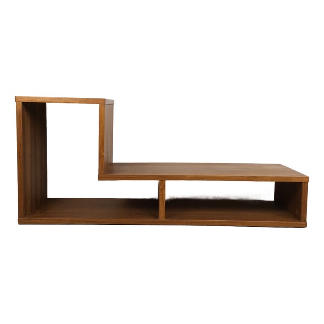 Danish Modern Teak Media Storage Entertainment Stand With Step Design For Sale