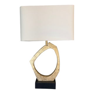 Contemporary Regina Andrew Amorphic Gold Leaf Lamp With Rectangular Shade For Sale