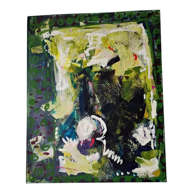 Mary Murdoch Original Abstract Expressionist Painting "Camping in the Jungle" – 24x30 For Sale