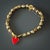 Metal Red Heart Gold Hematite Stone Love Beaded Bracelet For Sale - Image 7 of 8