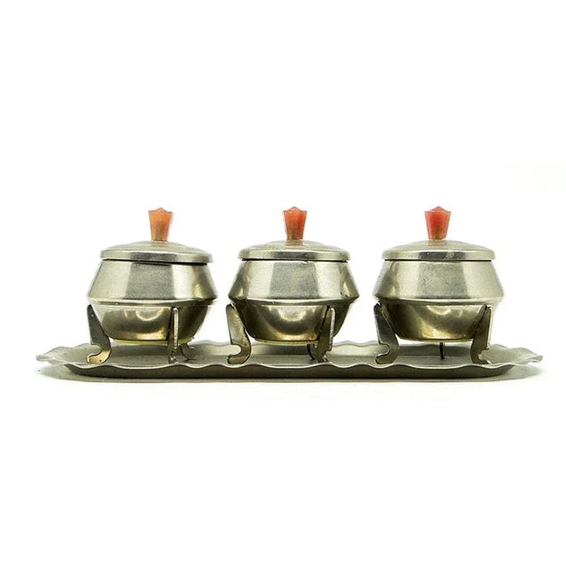 Art Deco Salt Holder Set, Poland, 1950s, Set of 4 For Sale - Image 6 of 7