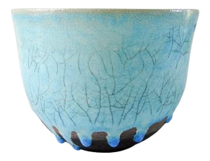Nancy Pawel Turquoise Raku Bowl