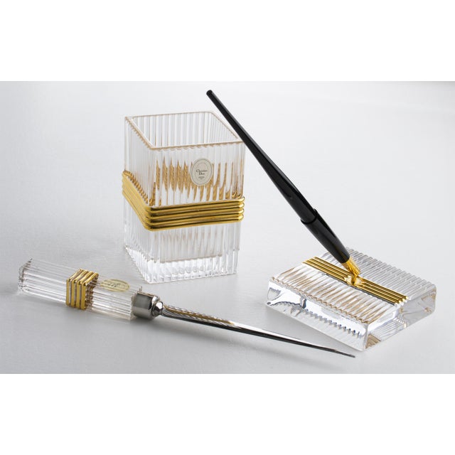 Christian Dior Paris Crystal Desk Accessory Pen Holder For Sale - Image 15 of 16