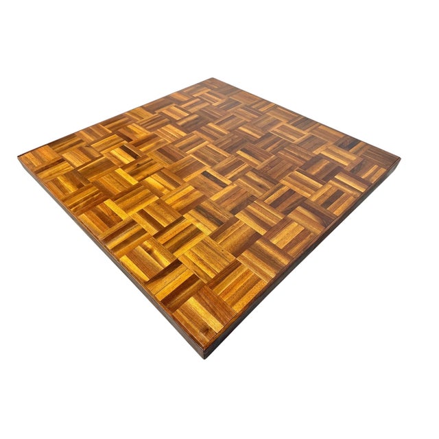 Mid-Century Modern Butcher Block Parquet Walnut Coffee Table For Sale In Philadelphia - Image 6 of 8
