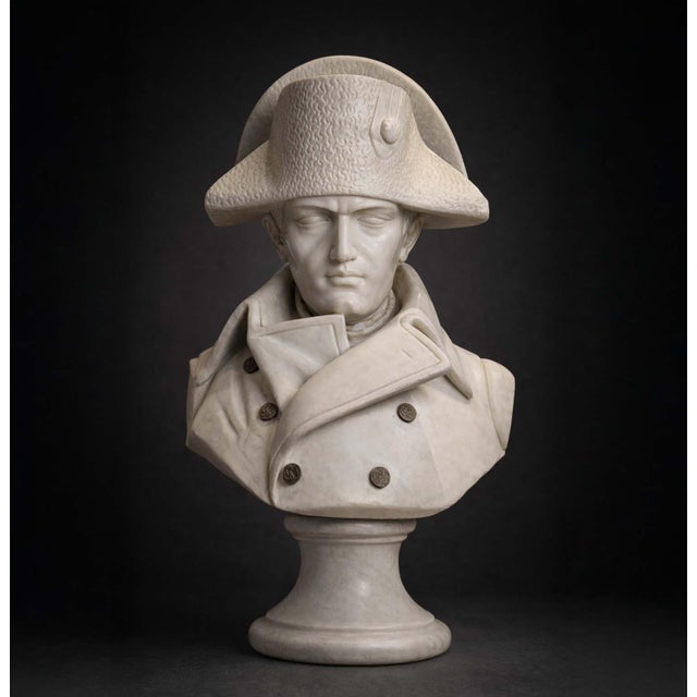 Bust of Napoleon Bonaparte, 1800s, Carrara Marble For Sale - Image 12 of 12
