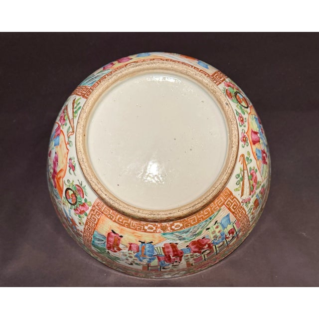 Late 19th Century Antique Qing Chinese Famille Rose Canton Porcelain Bowl For Sale - Image 4 of 12