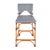 Coastal Creanly 25.25 in. Seat Height Rattan Counter Stool with Back and Footrest, White/Navy Dot / Natural Rattan Frame For Sale - Image 3 of 8