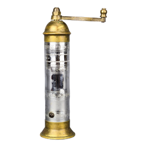Vintage Brass and Metal Pepper Mill, Made in Greece