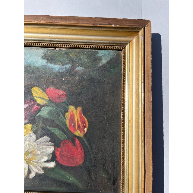 Original Antique Framed Floral Still Life Painting For Sale - Image 4 of 12
