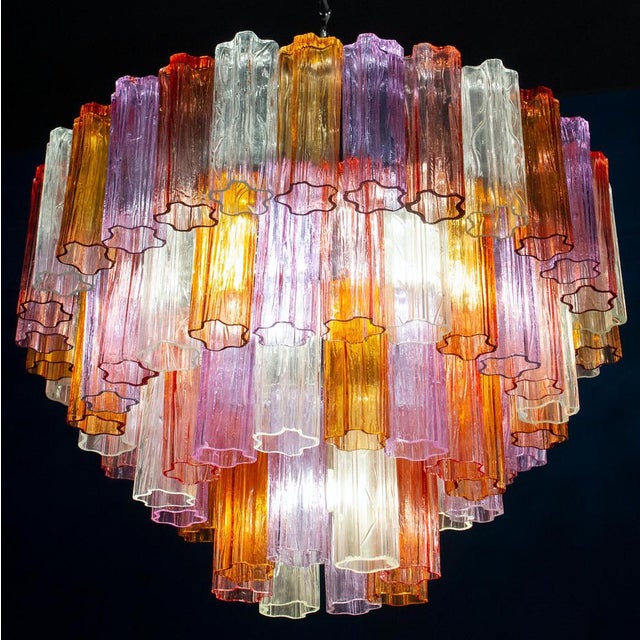 Mid-Century Multicolored Murano Glass Tronchi Chandelier, 1970s For Sale - Image 10 of 13