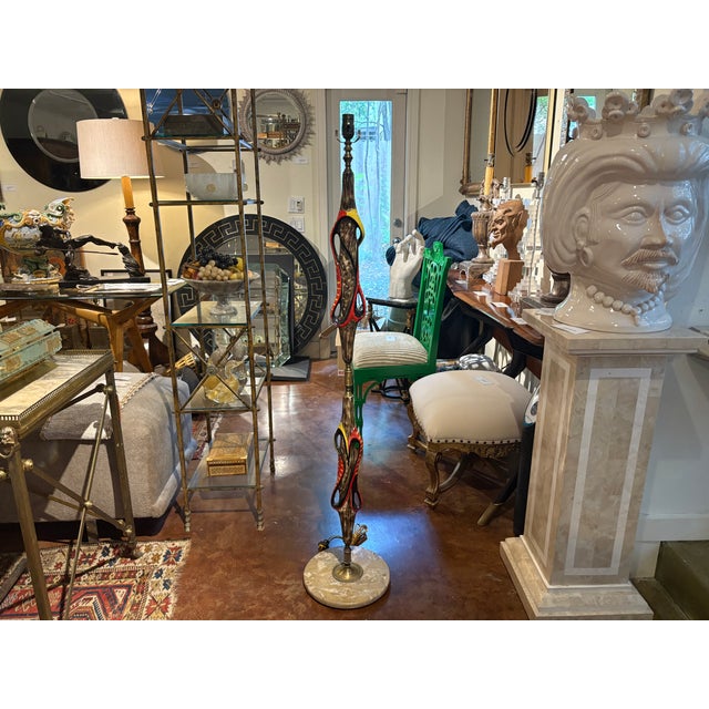 1960s Italian Modern Ceramic and Marble Floor Lamp For Sale - Image 15 of 18