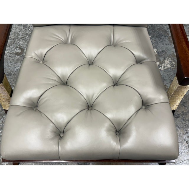 Taupe Thomas Pheasant for Baker Athena Leather Armchair For Sale - Image 8 of 12
