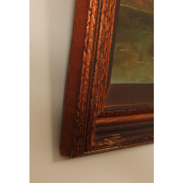 Burnt Orange Mountain Landscape Oil Painting, Signed For Sale - Image 8 of 12