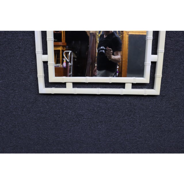 Ornamental & Decorative Materials Drexel Attributed Hollywood Regency Faux Bamboo Wall Mirror For Sale - Image 7 of 10