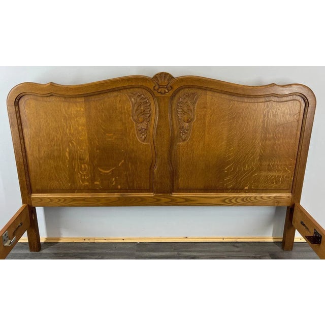 Vintage Louis XV French Oak Double Bed For Sale - Image 9 of 12