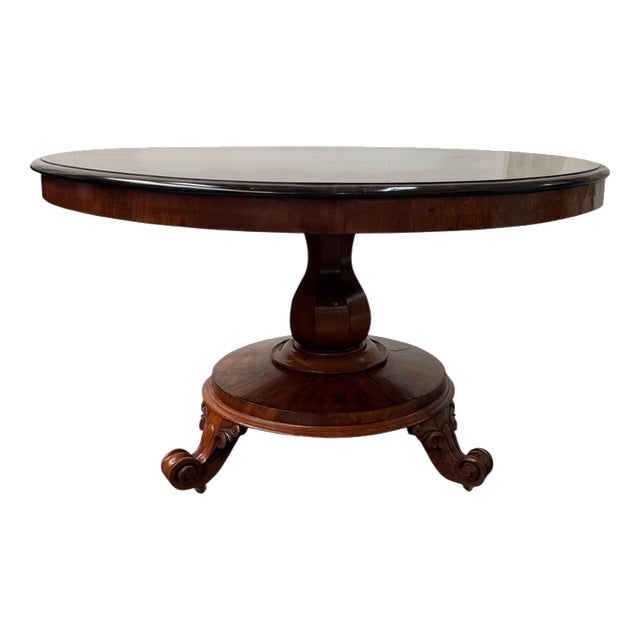 Large Antique English Regency Circular Tilt Top Dining Table For Sale
