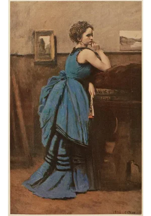 1930s After Camille Corot "The Woman in Blue", First Edition Swiss Photogravure