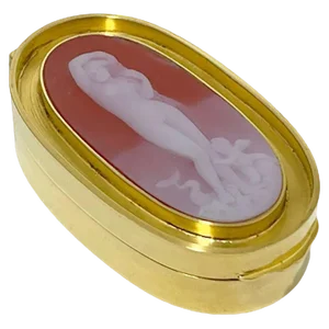 Small Oval Dutch Silver Gold Plated Box with a Scene of the Birth of Venus, 1980s