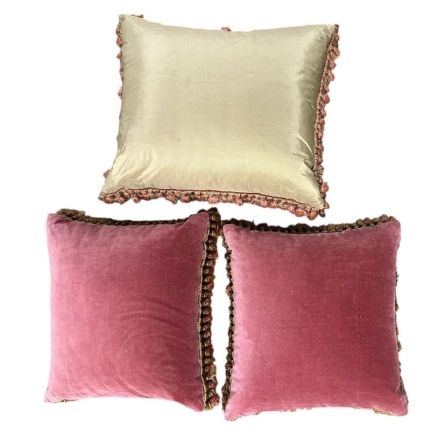 French Vintage French Aubusson Tapestry Pillows - Set of 3 For Sale - Image 3 of 16