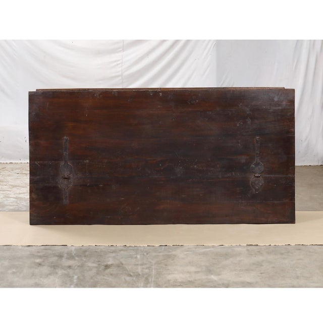 1900 - 1909 Antique Indian Teakwood Blanket Chest/Coffee Table For Sale - Image 5 of 8