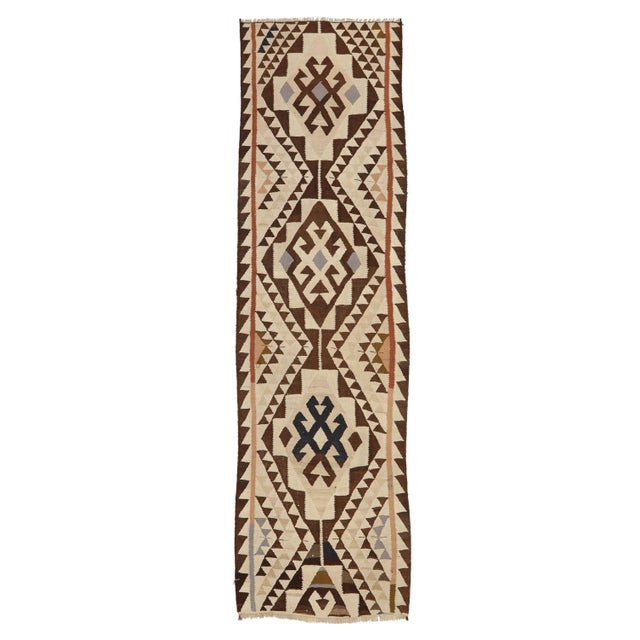 Textile Vintage Herki Kilim Runner For Sale - Image 7 of 7