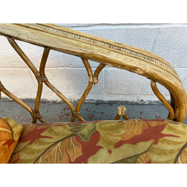 Vintage Ficks Reed Style Rattan Lounge Chair and Ottoman For Sale - Image 10 of 15