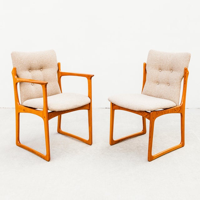 Brown Vintage Danish Modern Solid Teak Dining Chairs by Vamdrup For Sale - Image 8 of 15