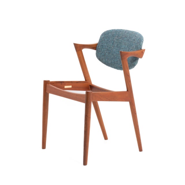 Kai Kristiansen Model 42 Dining Chairs Denmark 1960s Knoll Fabric a Set of 4 For Sale - Image 11 of 13
