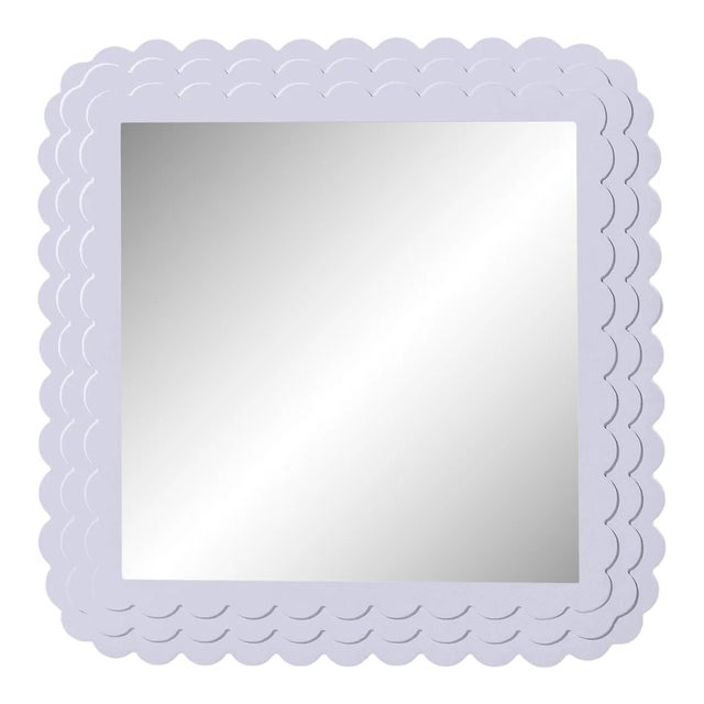 Fleur Home Carnival Krewe Square Mirror in Spring Iris, 24x24 For Sale