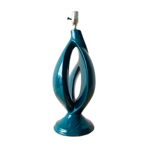 Postmodern Dark Green Sculpted Ceramic Table Lamp