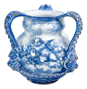 3-Handled Majolica Vase by Alba Docilia for Albissola