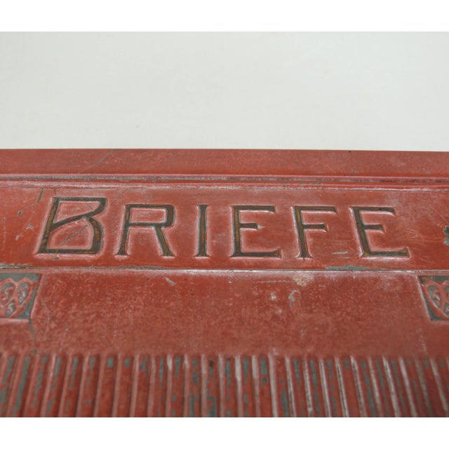 Art Nouveau German Mailbox with Key in Painted Metal, 1890s For Sale - Image 16 of 18